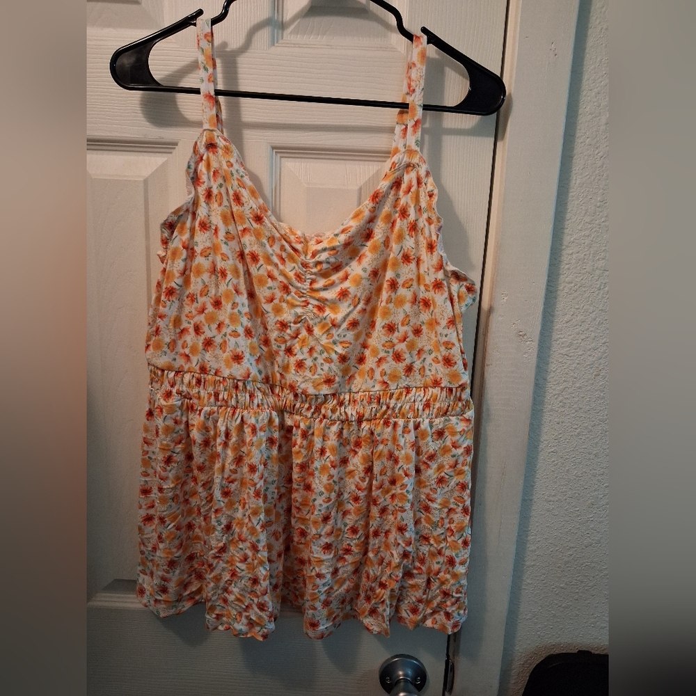 torrid Orange & Cream Floral Knit Dress